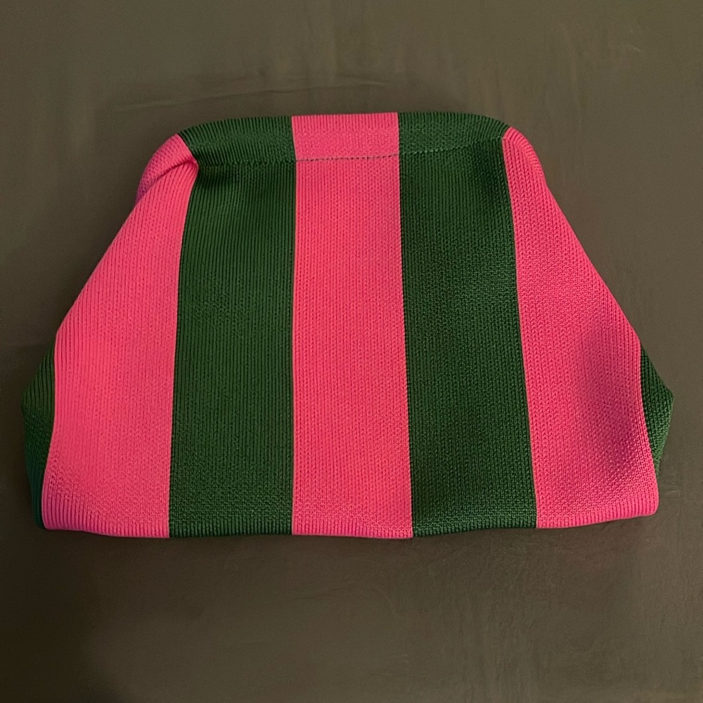 Pink and green clutch purse
